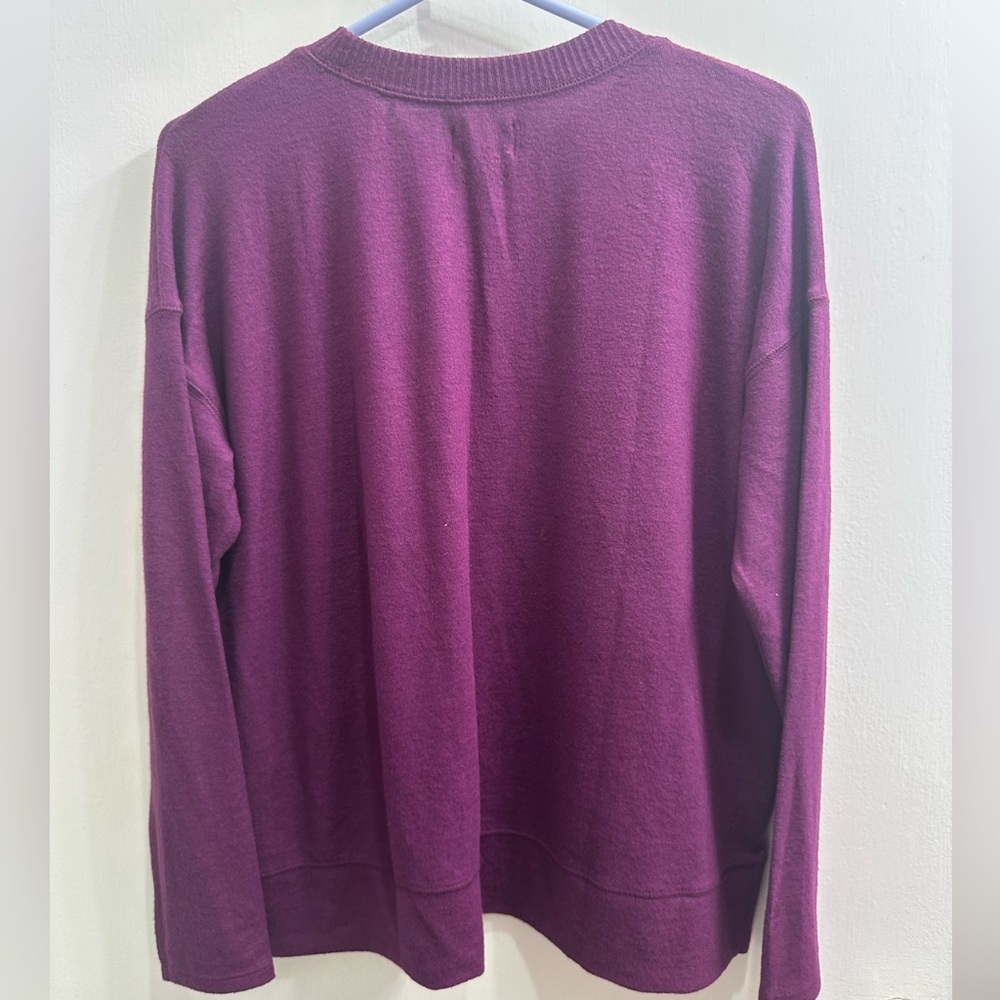 New Lucky Brand Rich Purple Knit Top - Picture 5 of 8